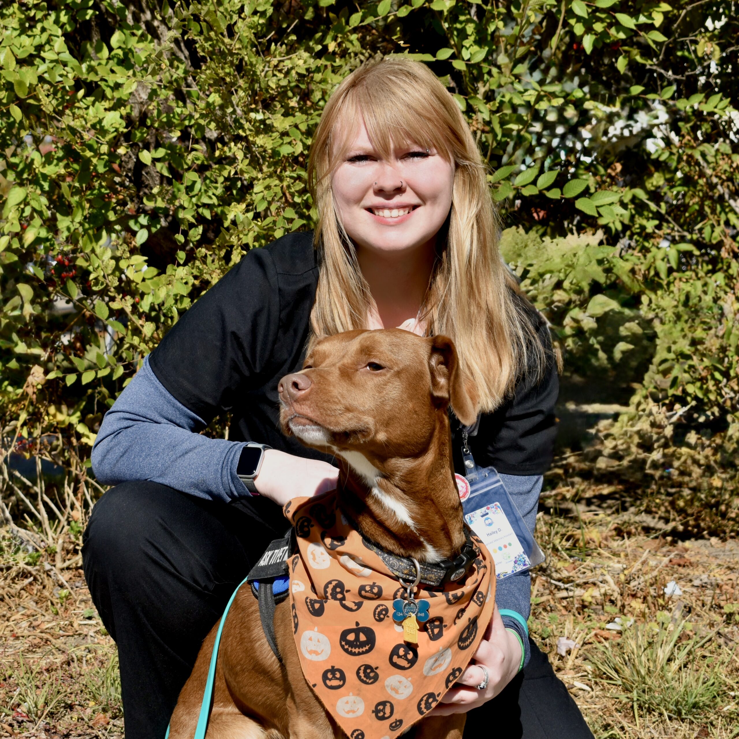 Hailie D headshot with dog
